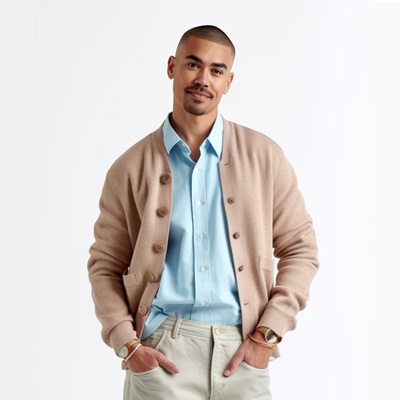 羊毛毛呢大衣男士冬季青年休闲外套翻领男装明星同款